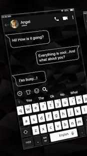 Black White SMS Keyboard Theme स्क्रीनशॉट 9