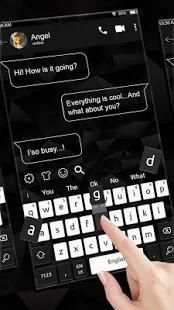 Black White SMS Keyboard Theme स्क्रीनशॉट 7