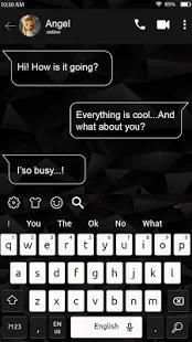 Black White SMS Keyboard Theme स्क्रीनशॉट 4