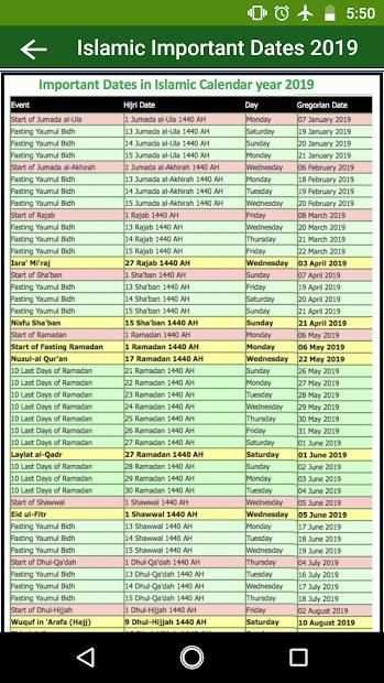Islamic Calendar 2019 screenshot 5