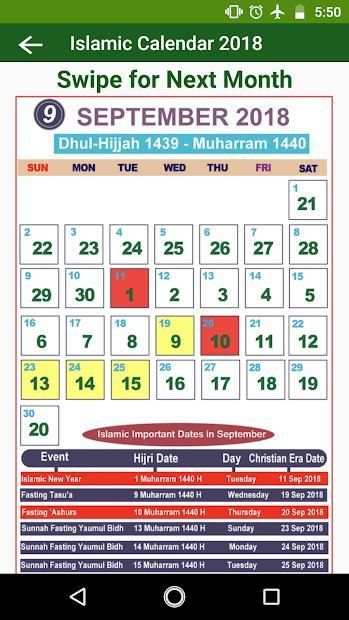 Islamic Calendar 2019 screenshot 6