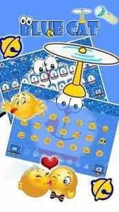 Kawaii Blue Cat Diamond Keyboard screenshot 3