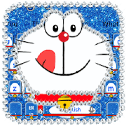 Kawaii Blue Cat Diamond Keyboard आइकन