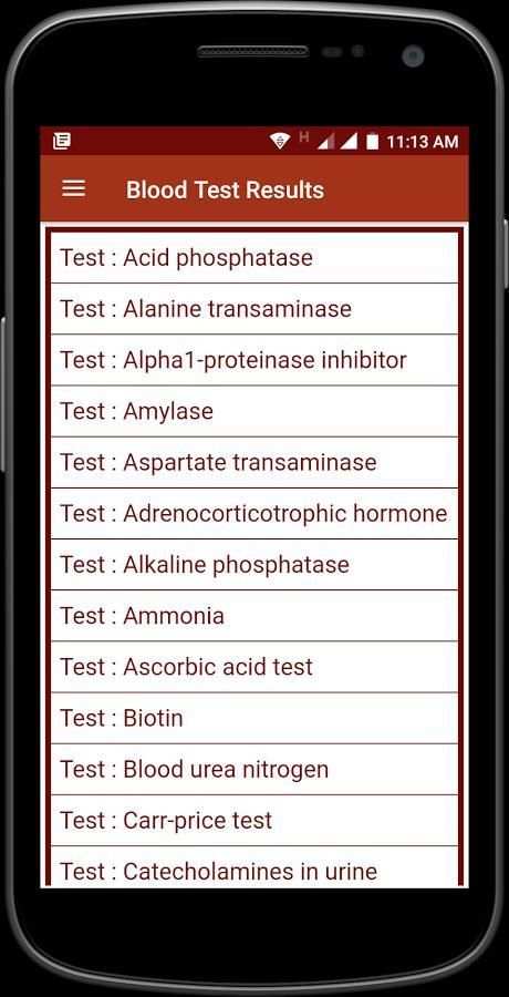 Blood Test Results screenshot 2