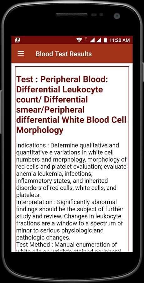 Blood Test Results screenshot 3