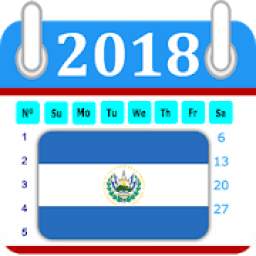 El Salvador 2018 Calendar-Holiday