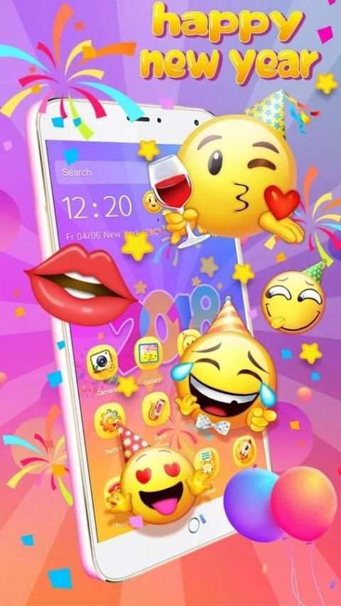 3D Emoji Theme - Lucky 2018 screenshot 1