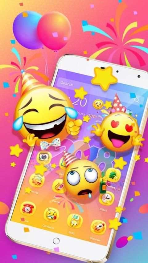 3D Emoji Theme - Lucky 2018 screenshot 2