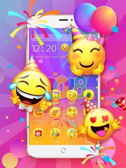 3D Emoji Theme - Lucky 2018 screenshot 5