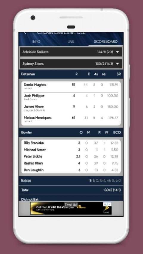 Cricket Bold : Cricket Live Line CLL 5 تصوير الشاشة