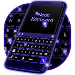 Dark Blue Neon Keyboard