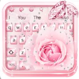 Pink Flower Diamond Keyboard Theme