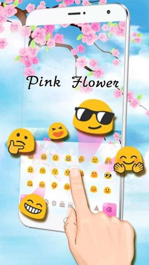 Pink Flower Keyboard Theme screenshot 2
