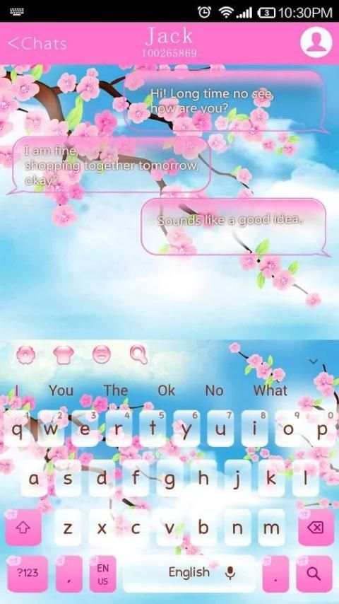 Pink Flower Keyboard Theme screenshot 1