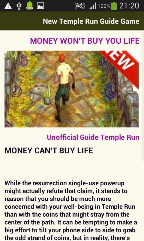 New Temple Run 2 Guide Game screenshot 1
