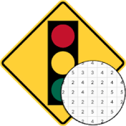 Traffic Signs Coloring By Number - Pixel icon