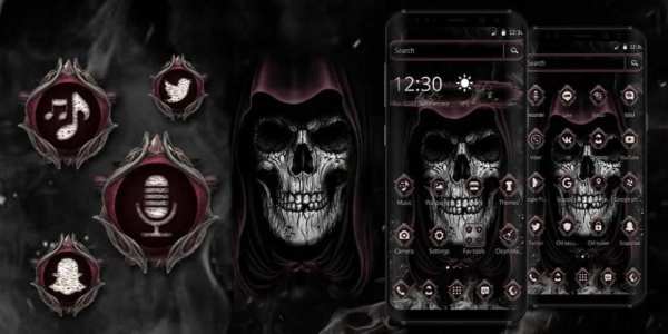 Tema Setan Gelap Tengkorak screenshot 4