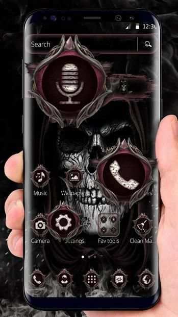 Tema Setan Gelap Tengkorak screenshot 1