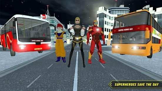 City Bus Driving: Superheroes Transport Simulator screenshot 14