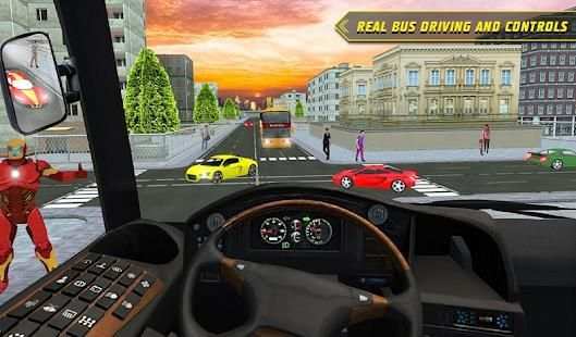 City Bus Driving: Superheroes Transport Simulator screenshot 3