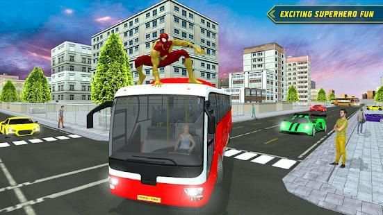 City Bus Driving: Superheroes Transport Simulator screenshot 11