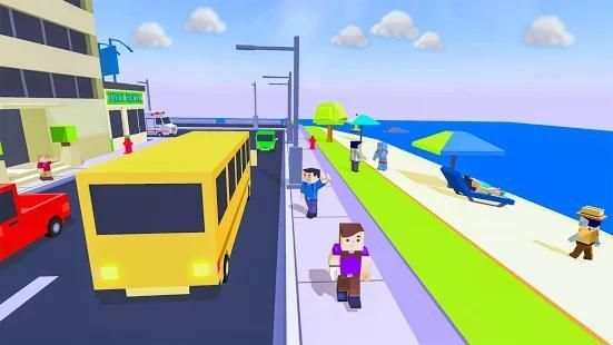 Coach Bus Driver Blocky Game Public Transport Sim screenshot 8