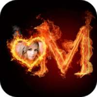 Fire Text Photo Frame
