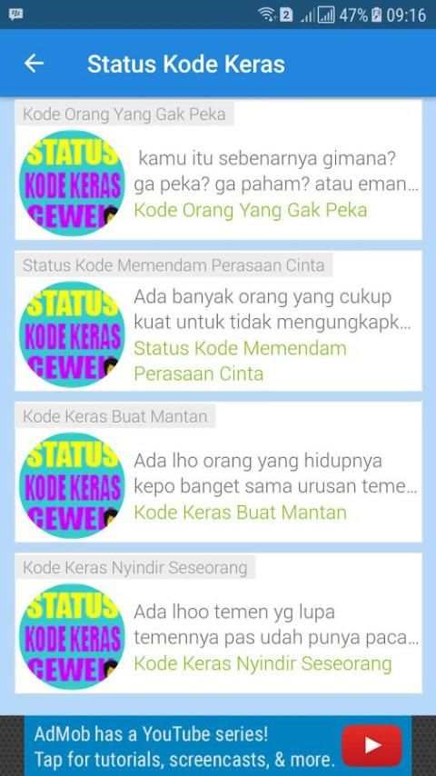 Status Kode Keras Cewek Cowok screenshot 4
