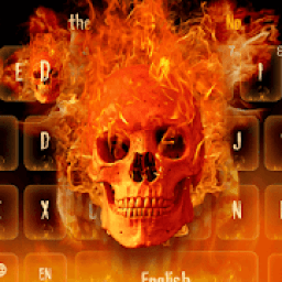 ikon Hot Fire Skull Keyboard Theme