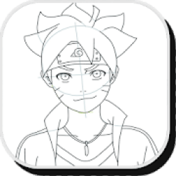 ikon Cara menggambar karakter naruto