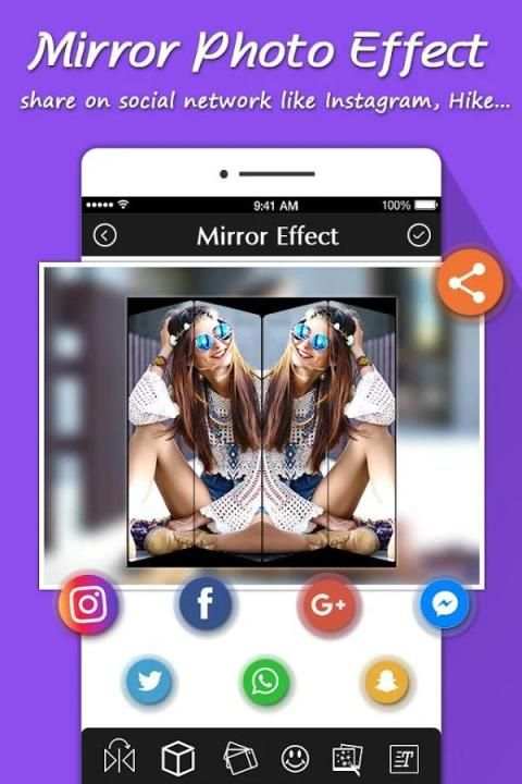 Mirror Photo Effect : Mirror Reflection Photo Edit screenshot 1