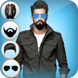 Stylish man jacket suit photo editor 2018 icon
