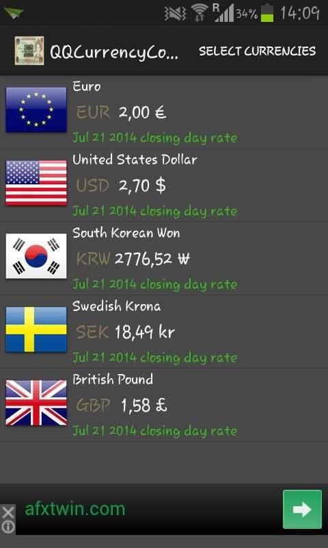 (QQ) Currency Converter स्क्रीनशॉट 1