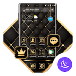 ikon Black golden APUS Launcher theme