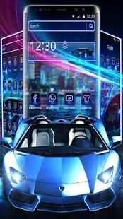 Tema Mobil Neon Biru screenshot 2