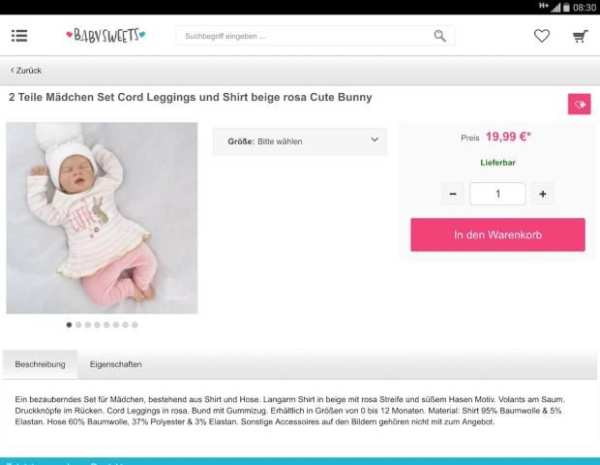 Baby Sweets - süßer Baby Shop screenshot 1
