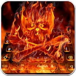 Flame Skull Keyboard Theme 10001003