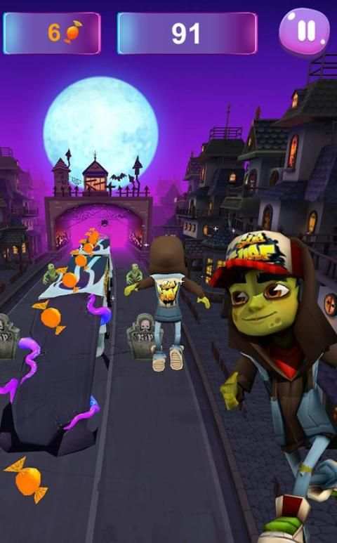 Zombie Subway Halloween Runners screenshot 2