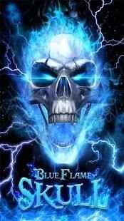 3D Blue Fire Skull Theme Launcher screenshot 2
