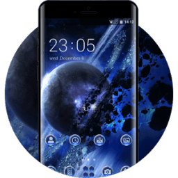 ikon Cosmos theme space galaxy asteroid wallpaper