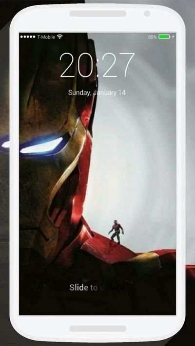 Iron Superhero Lock Screen स्क्रीनशॉट 2
