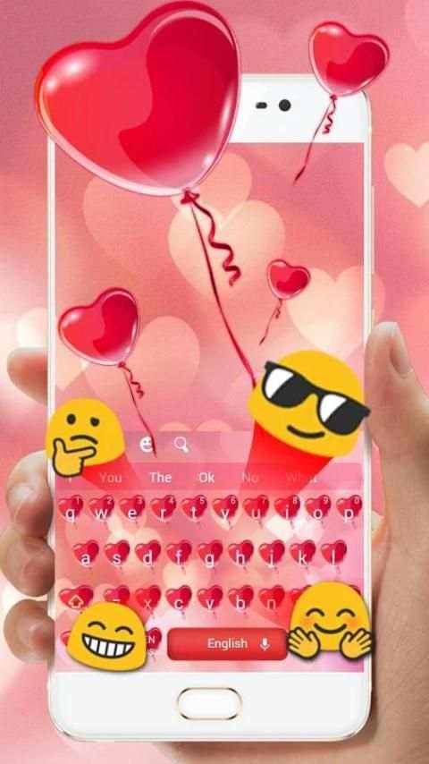Love Balloon Keyboard Theme screenshot 2