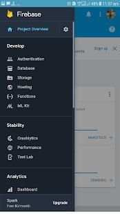 Firebase mobile app: console access screenshot 1