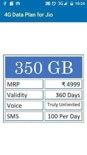 4G Data Plan for Jio स्क्रीनशॉट 1