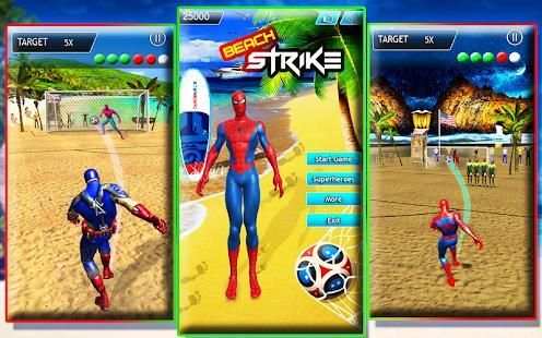 Superhero Beach Soccer : Real Football Game 2018 screenshot 1