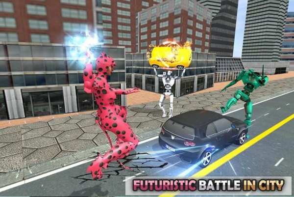 Flying Lady Bug City Crime Battle स्क्रीनशॉट 12