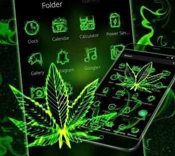 Neon Rasta Weed Theme screenshot 2