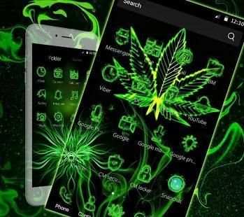 Neon Rasta Weed Theme screenshot 1