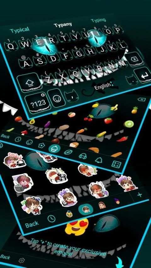 Devil Cat Smile Keyboard Theme screenshot 1
