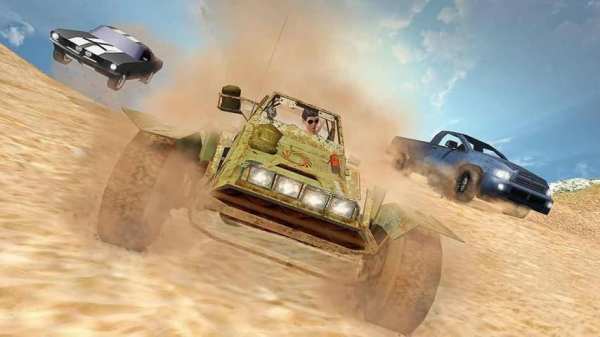 Offroad Racing Laws-Superhero Mega Ramp melompat screenshot 3